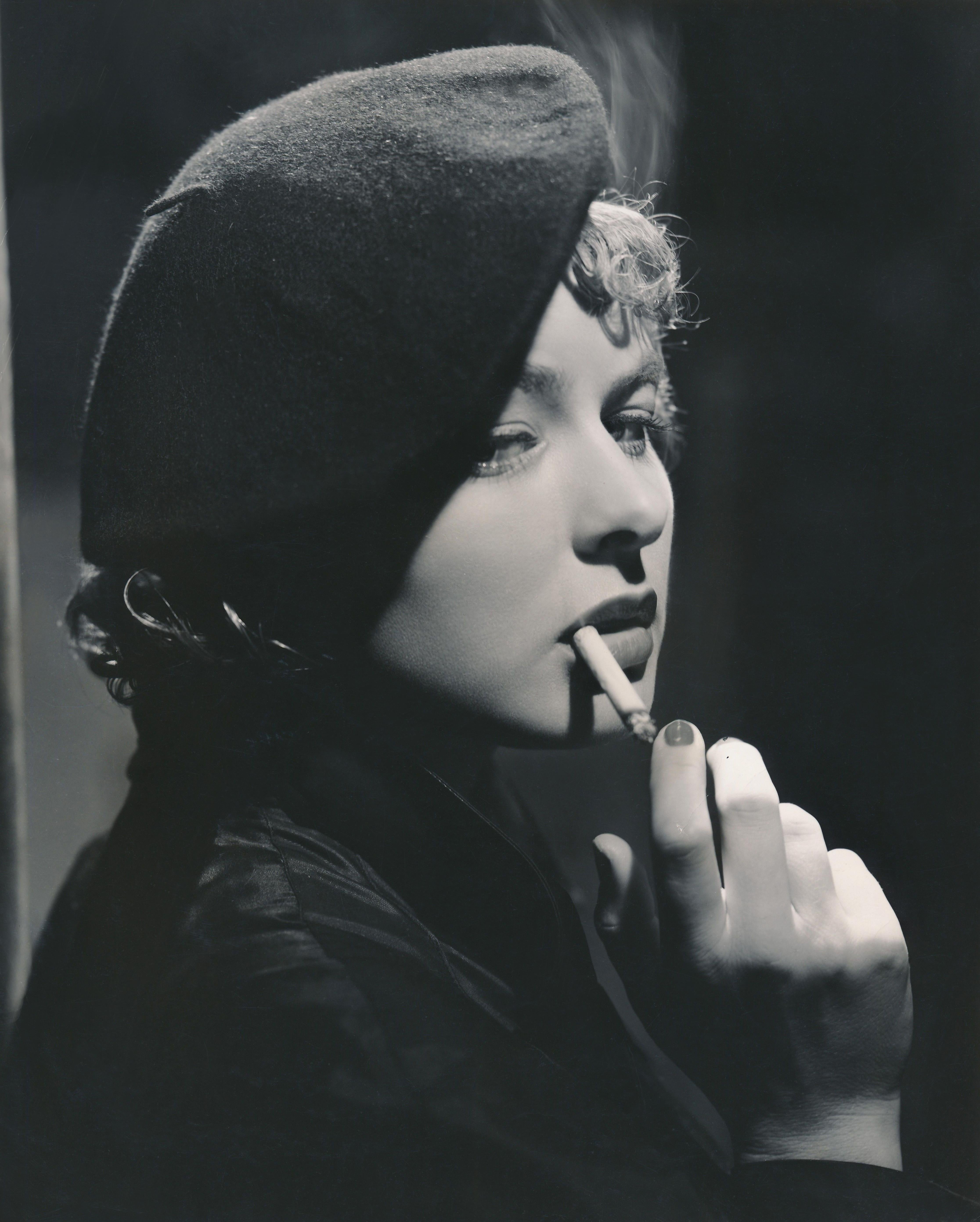 Unknown Black and White Photograph - Ingrid Bergman Smoking Fine Art Print