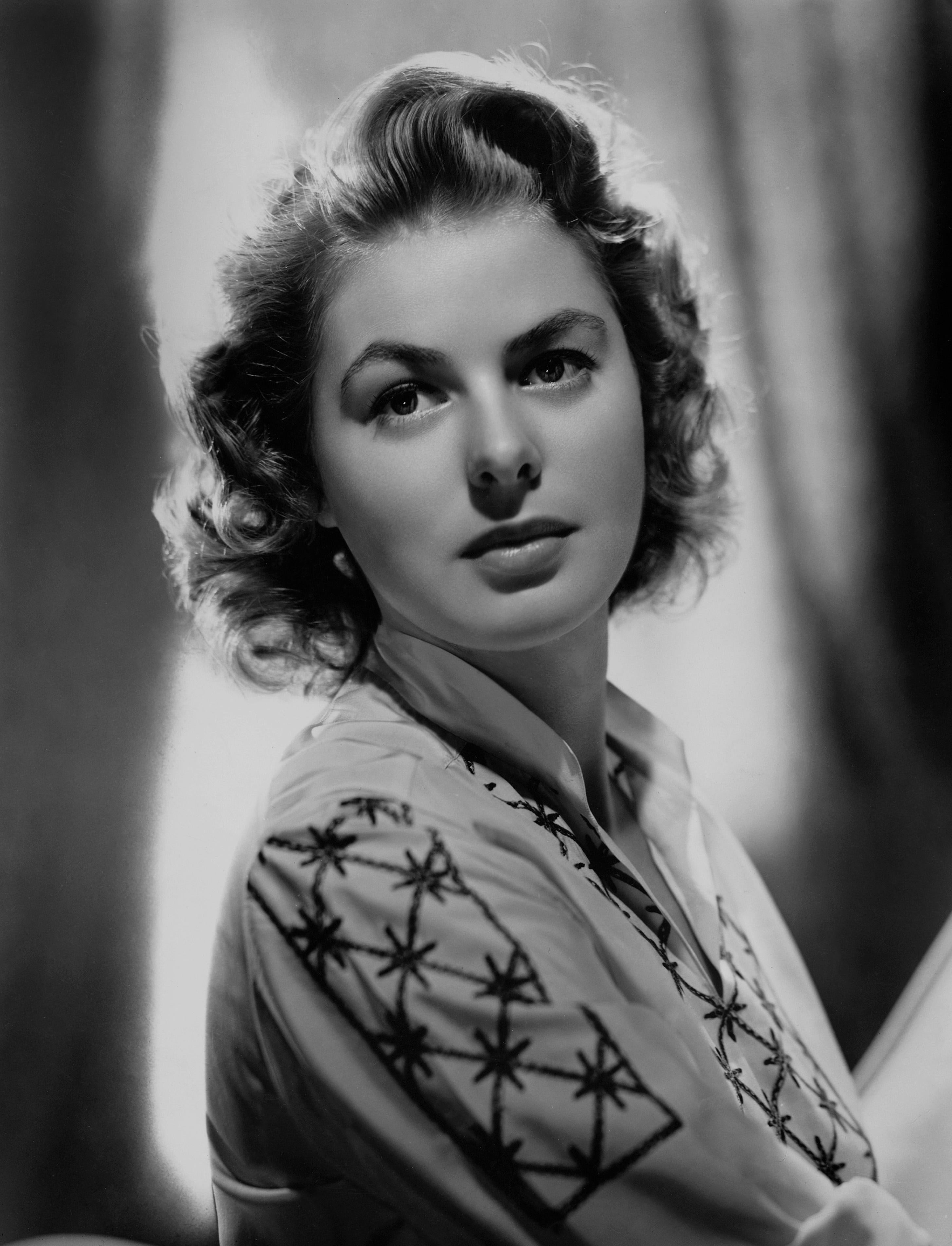 Unknown Black and White Photograph - Ingrid Bergman Stunning Glamour Portrait Globe Photos Fine Art Print