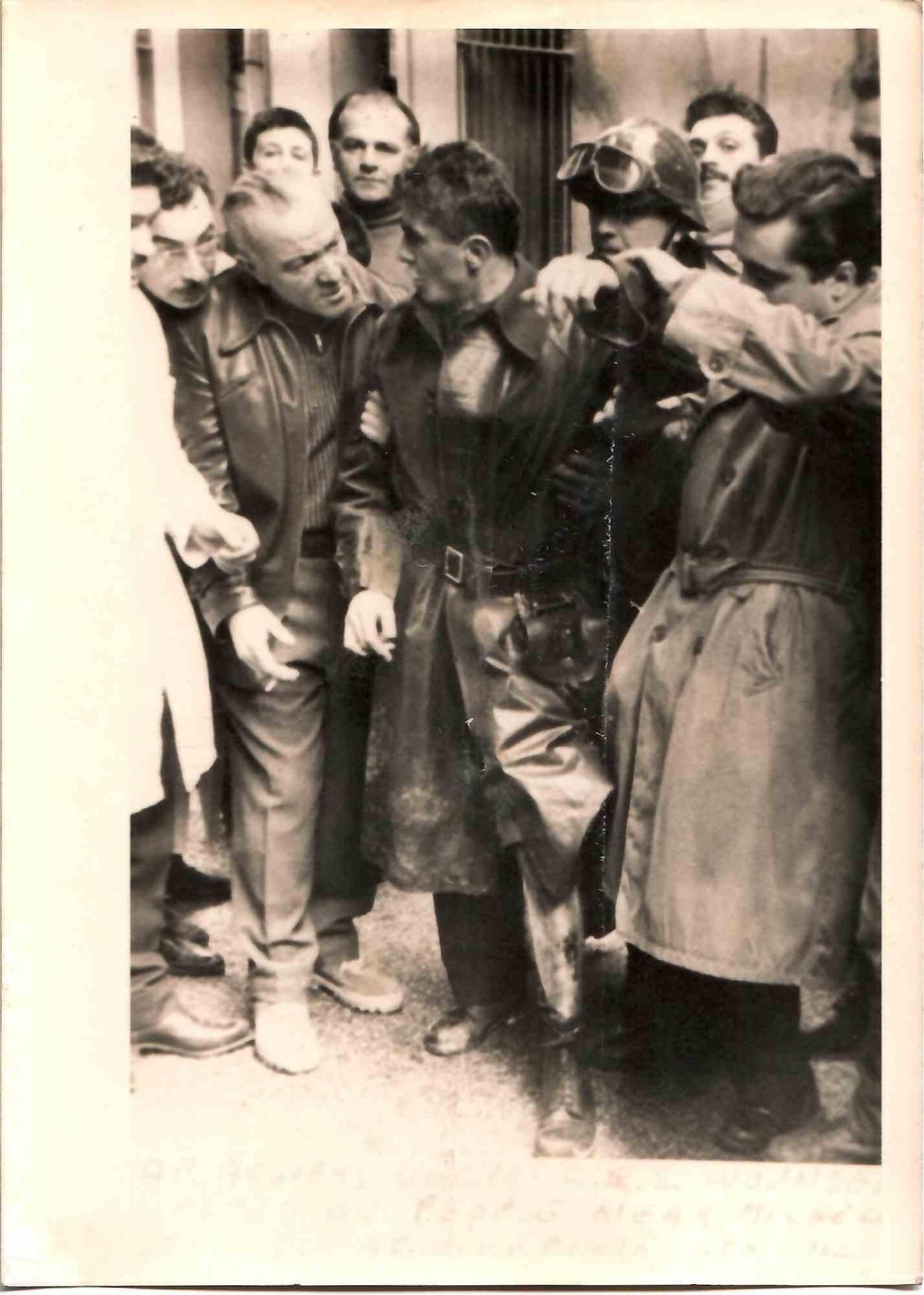 Unknown Black and White Photograph - Injured, Algeria - Vintage Photograph - Mid-20th Century