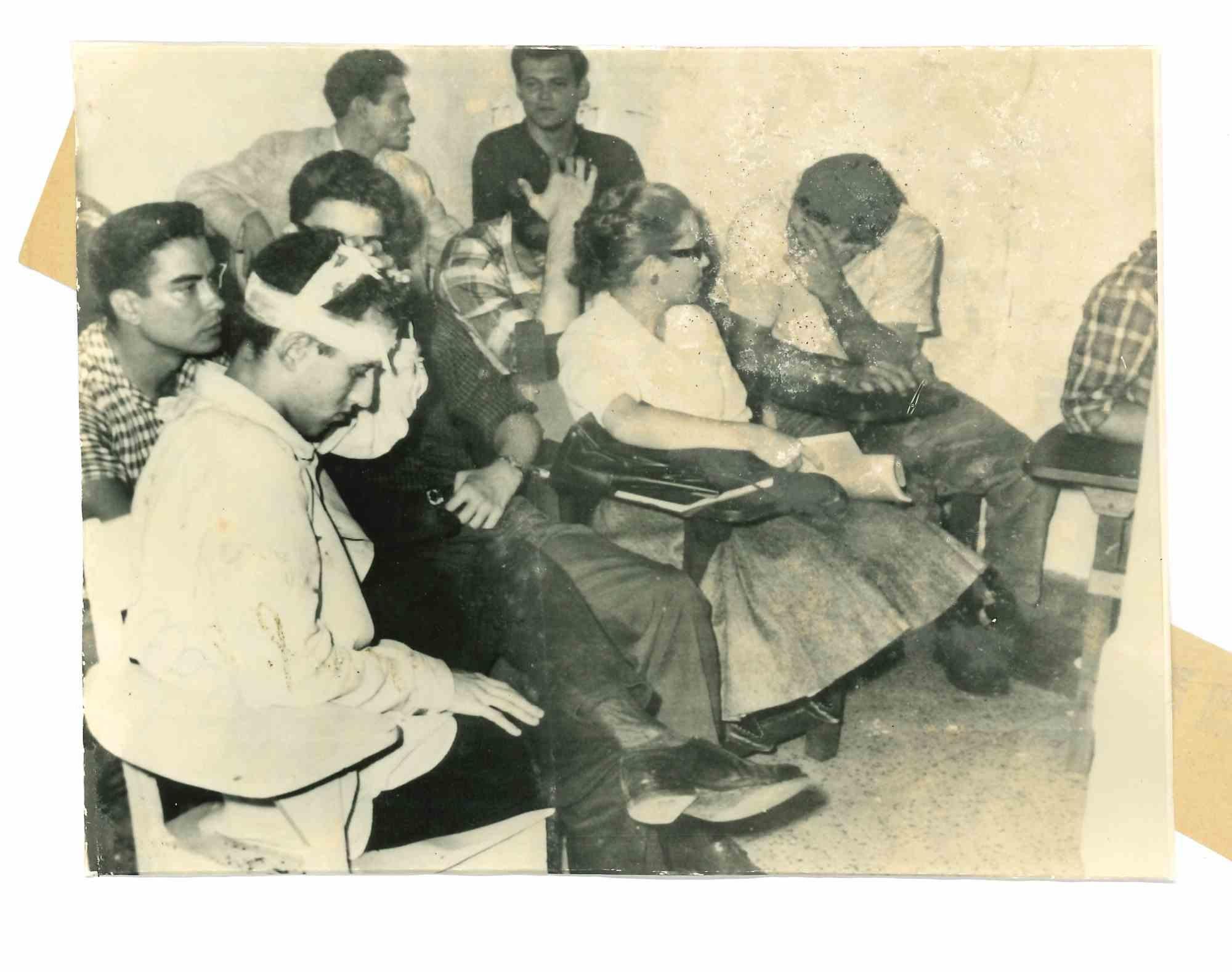 Unknown Figurative Photograph - Injured  Cuban Students - Historical Photo - 1960s