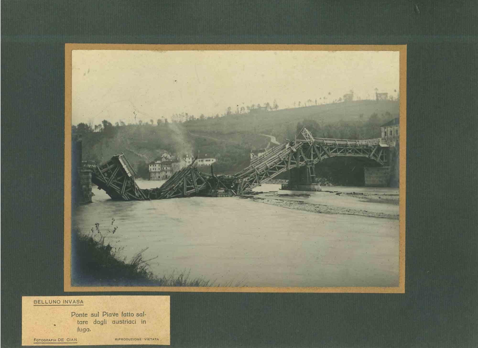 Invasion de Belluno - Pont sur le Piave... - Photographie - 1918