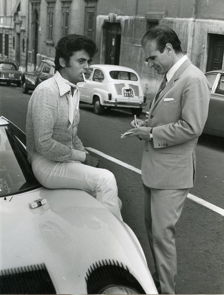 Italian Journalist Sandro Ciotti and Singer Little Tony -  B/w Photo - 1960s