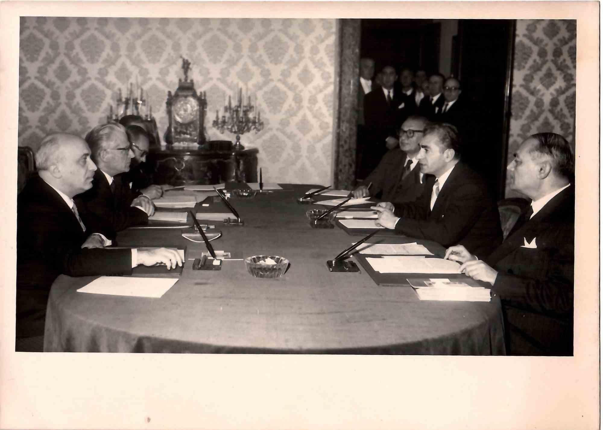 Italy-Iran Politicians Meeting - Vintage B/W photo - 1970s