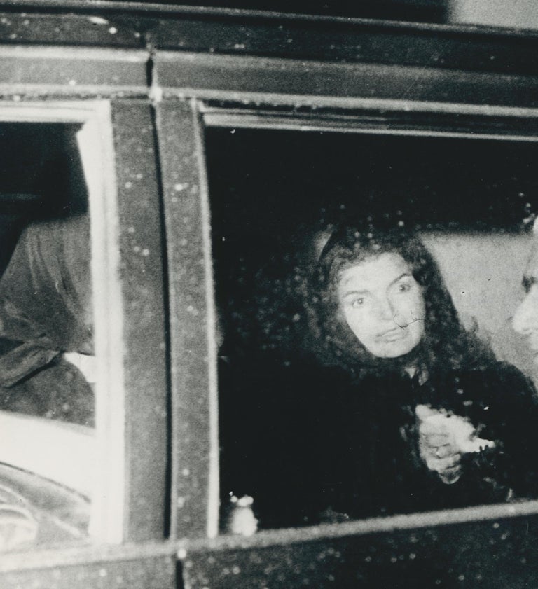Unknown Jackie and Aristoteles Onassis; Car; Black and White, Paris