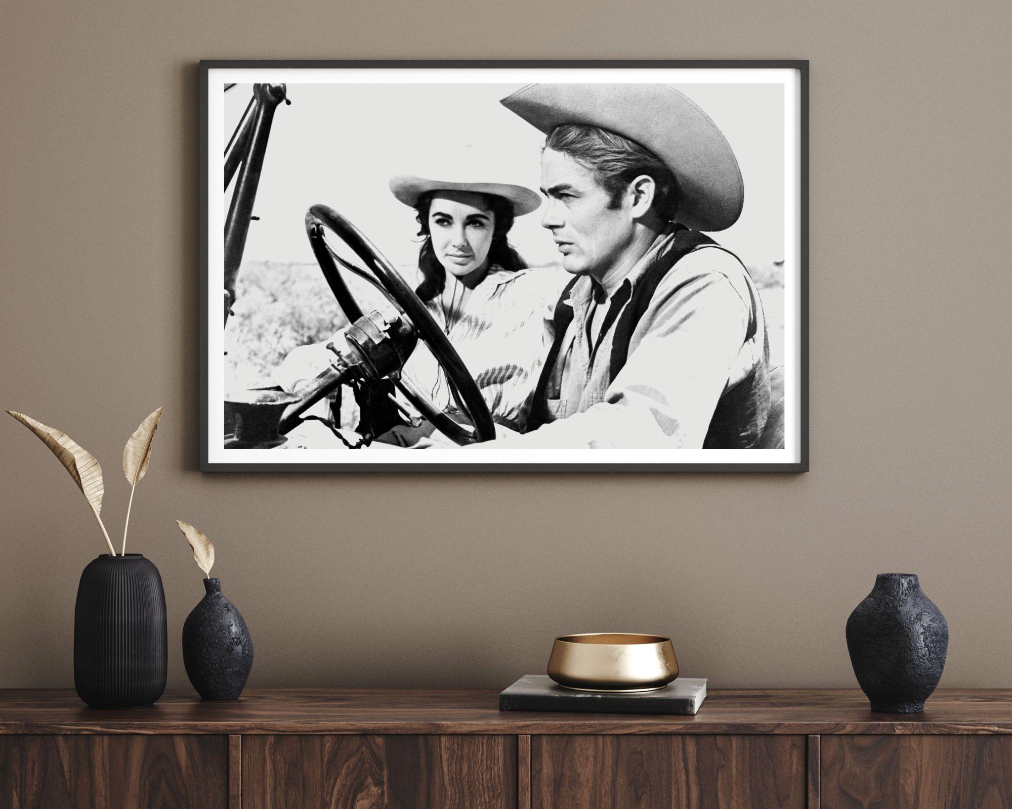 James Dean and Elizabeth Taylor Driving Car - Photograph by Unknown