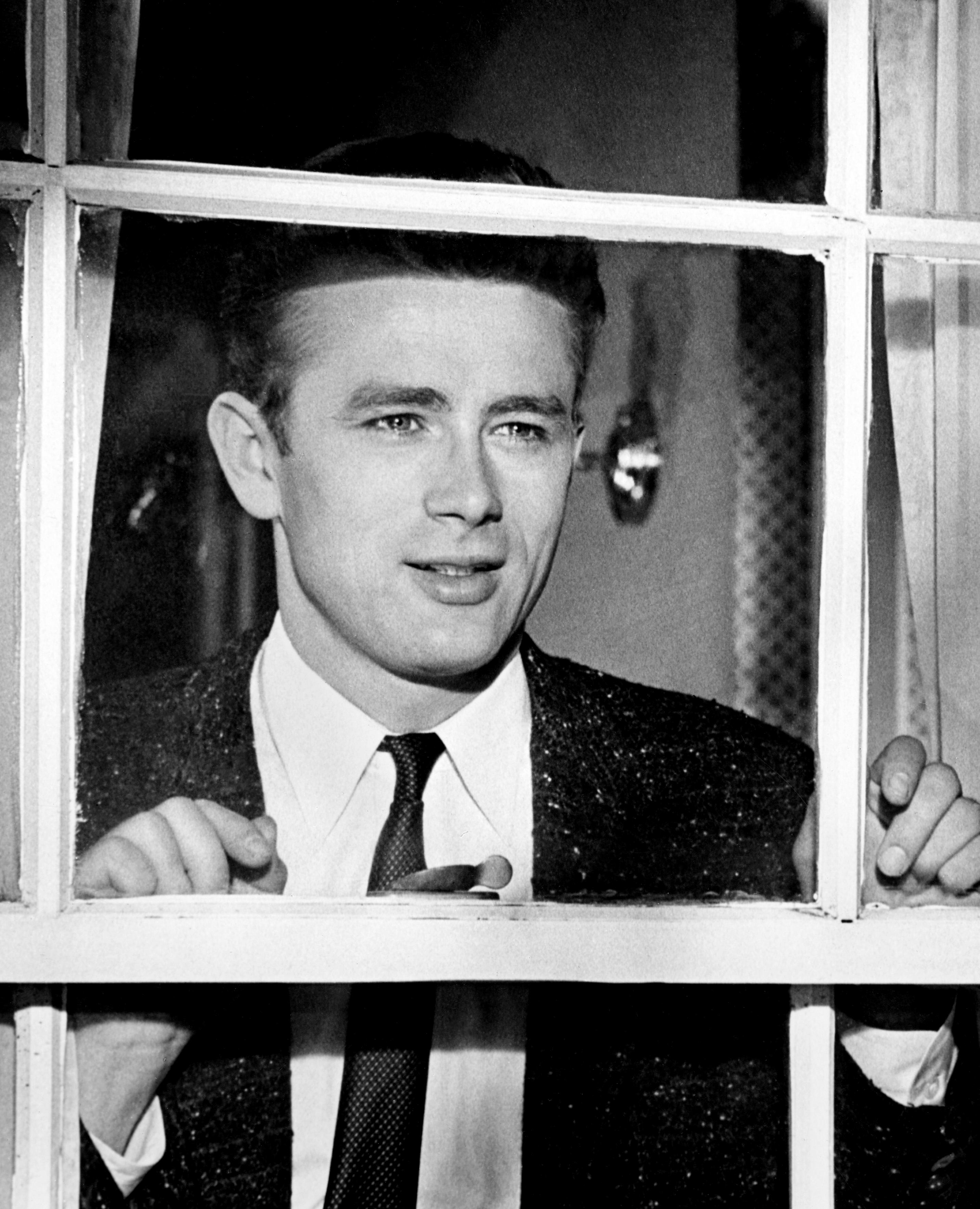 Unknown Portrait Photograph - James Dean Rebel Without a Cause in Window Globe Photos Fine Art Print