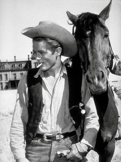 James Dean with Horse in "Giant" Globe Photos Fine Art Print