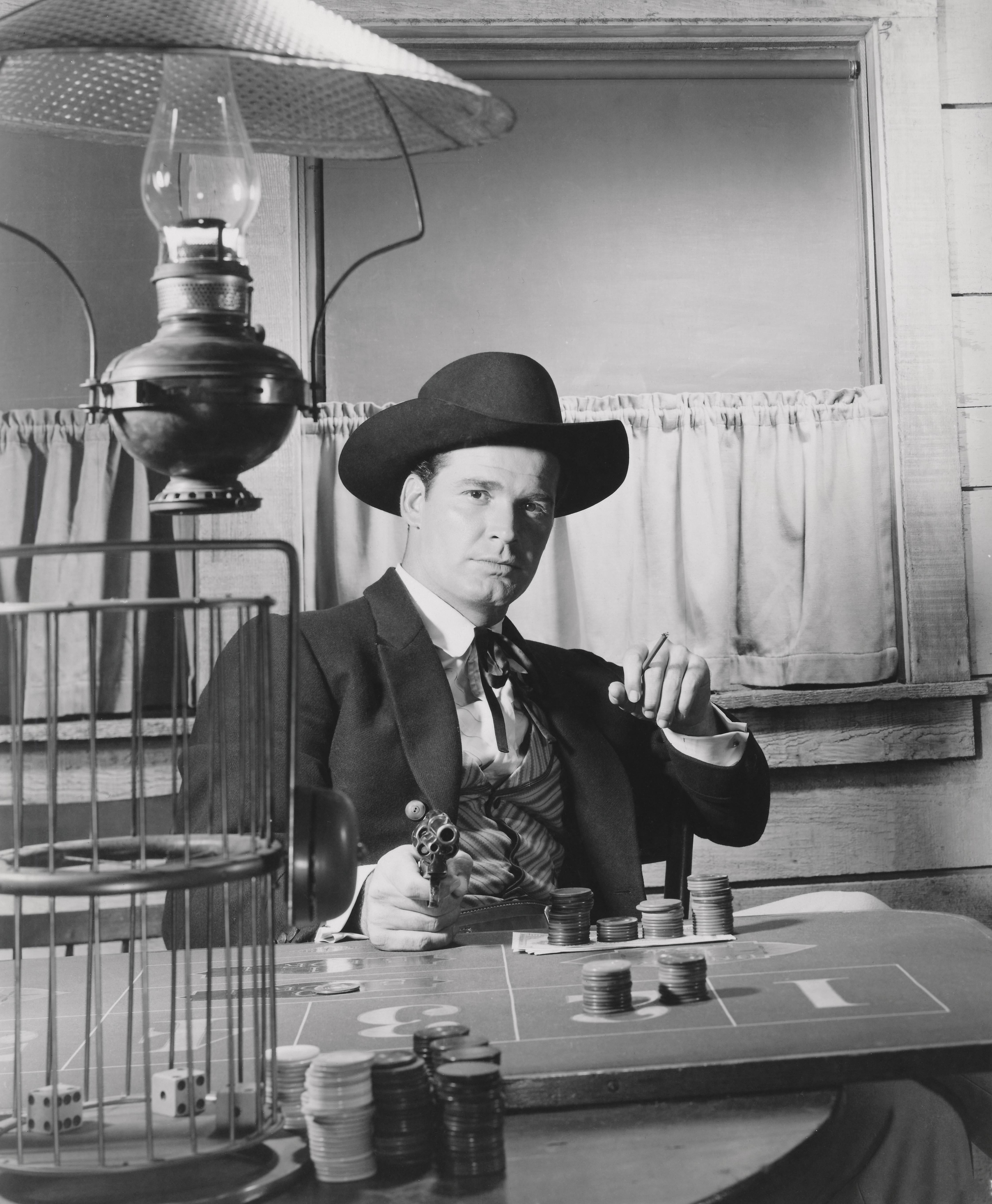 Unknown Black and White Photograph - James Garner in Western Scene Globe Photos Fine Art Print