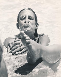 Vintage Jamie Lee Curtis Spitting in Pool Fine Art Print