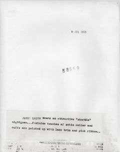 Janet Leigh Smiling in Nightgown Vintage Original Photograph