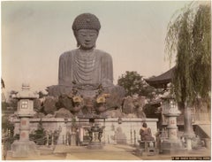 Antique Japan – Daibutsu, Hiogo, Kobe – Hand-colored Meiji Period photograph