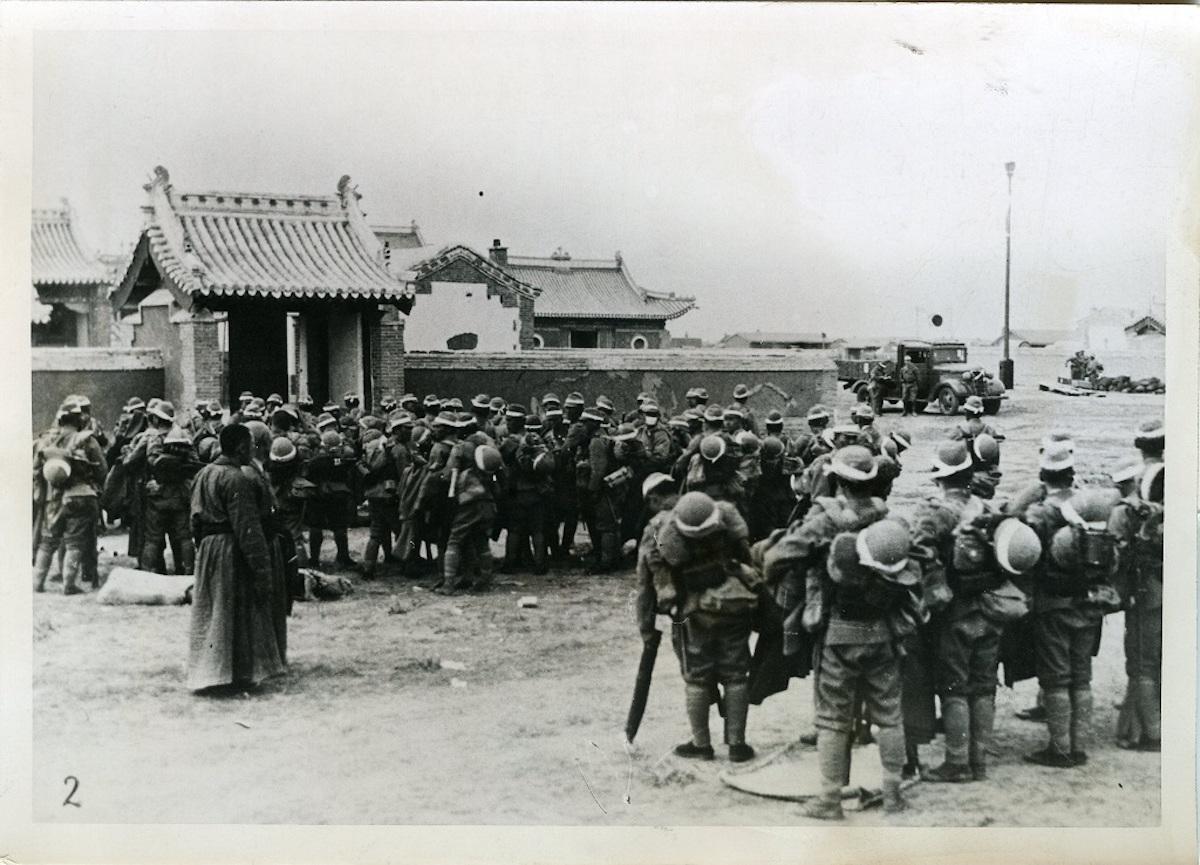 Unknown Black and White Photograph - Japanese Troops at Mongolian - Chinese Border - Vintage Photo 1939