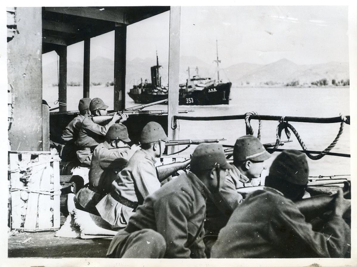 Japanische Truppen – Vintage-Foto 1938