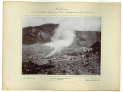 Java, The Papundujyan crater - Original Antique Photo - 1893