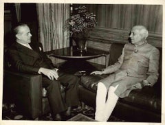 Jawaharlal Nehru and Prof. Martino - Vintage Photo - 1956