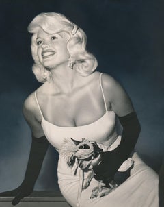 Jayne Mansfield and Puppy Selectively Colored Fine Art Print