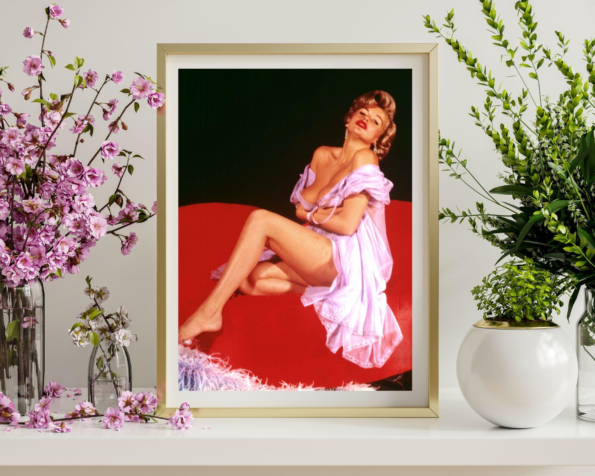 Jayne Mansfield in Pink Lingerie - Photograph by Unknown