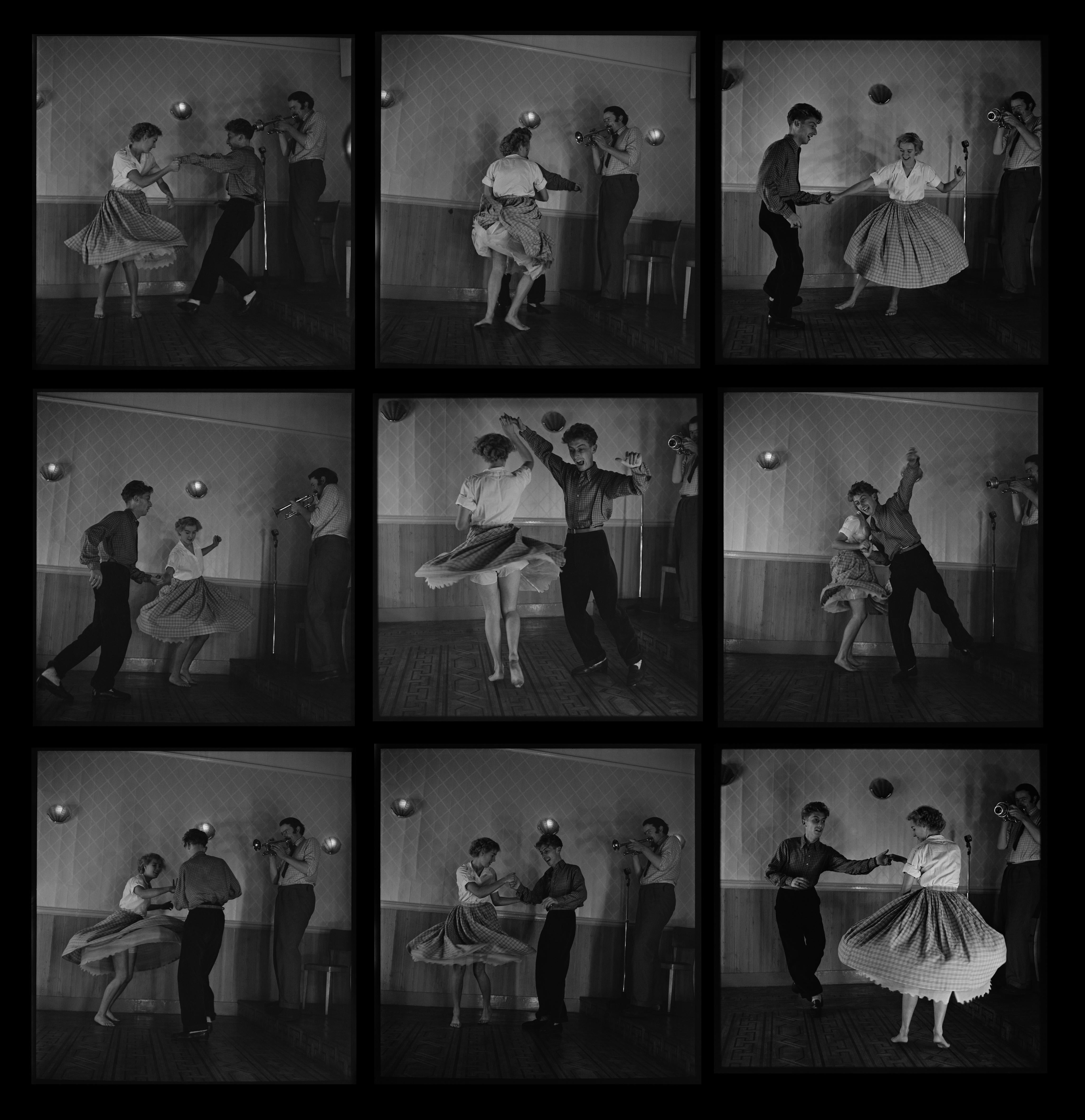 Unknown Black and White Photograph - Jazz Dancers (1949) - Silver Gelatin Fibre Print