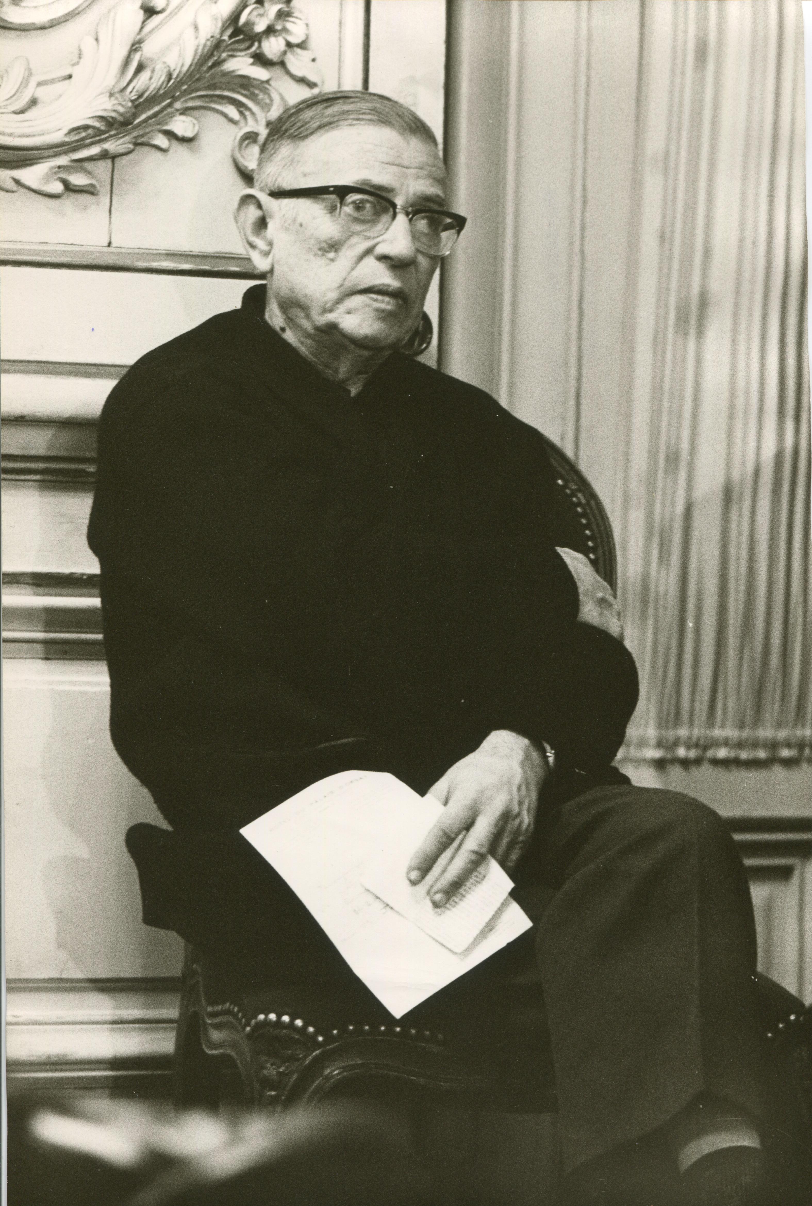 Unknown Portrait Photograph - Jean-Paul Sartre 1968