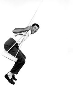 Jerry Lewis Smiling on Swing Globe Photos Fine Art Print