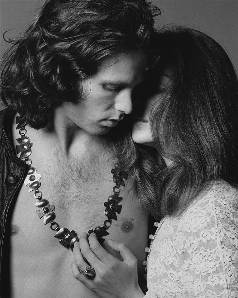 Unknown Black and White Photograph - Jim Morrison, The Doors, with model Donna Mitchell, 1967