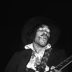 Retro Jimi Hendrix Smoking on Stage Globe Photos Fine Art Print