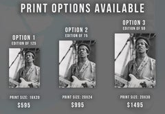 Jimi Hendrix: The Rock God with His Guitar Globe Photos Fine Art Print