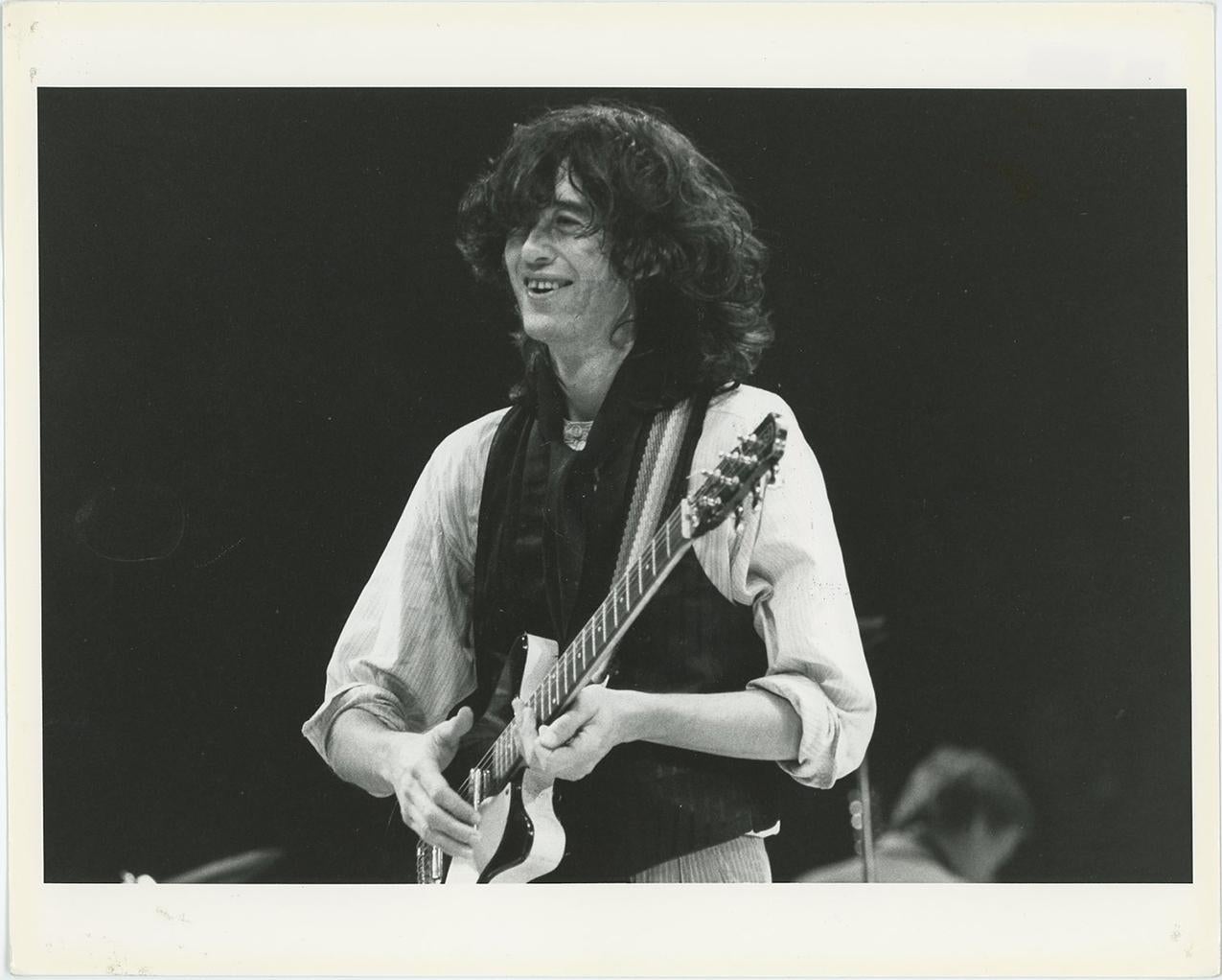 Unknown Black and White Photograph - Jimmy Page A.R.M.S Concert 1984