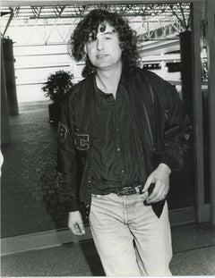 Vintage Jimmy Page Led Zeppelin LAX Airport 1988 Press Print