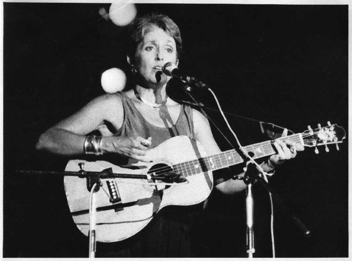 Joan Baez Performing -  b/w Photograph - 1988