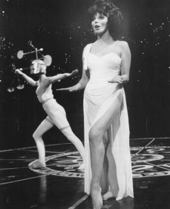 Joan Collins Performing in White Dress Vintage Original Photograph