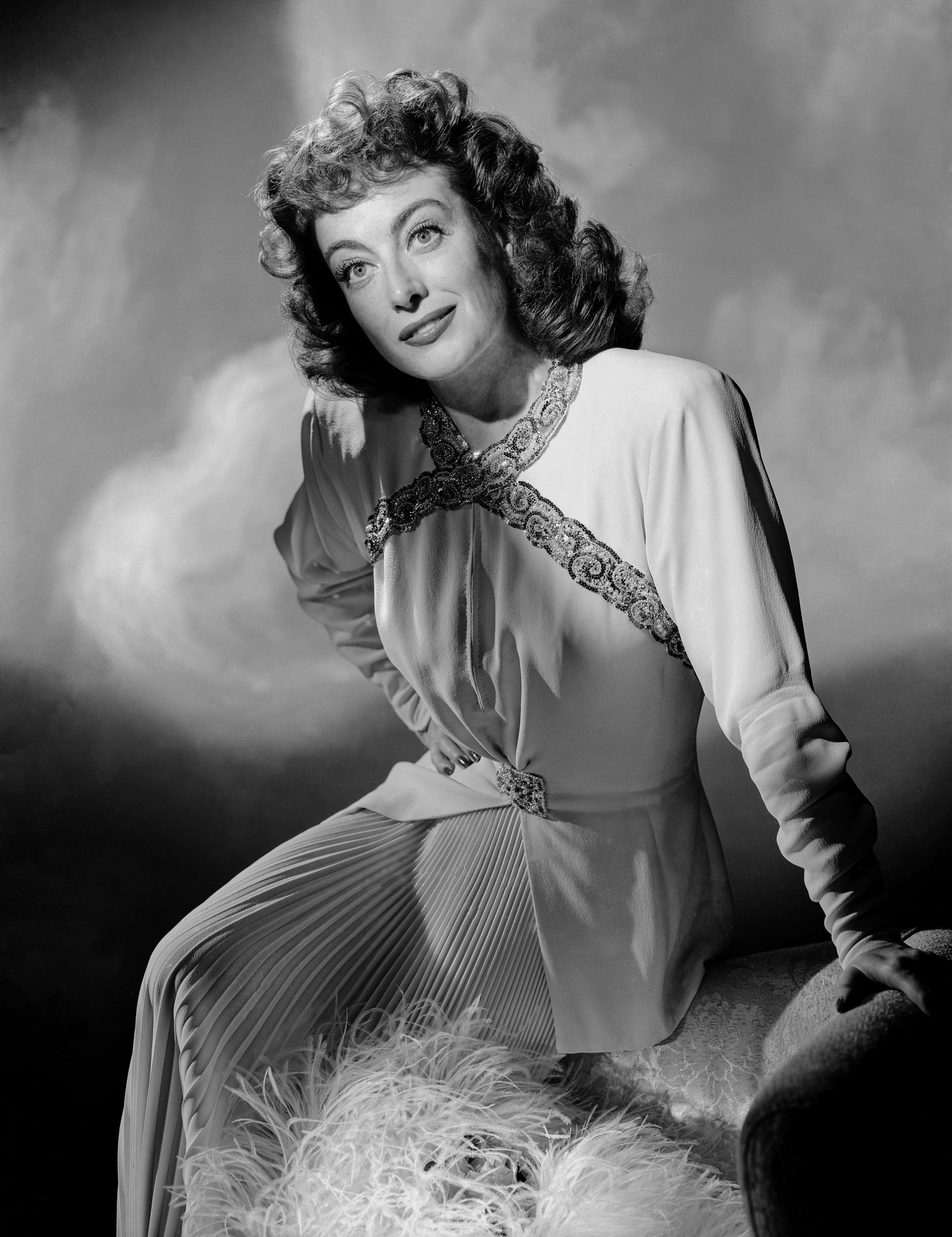 Unknown Black and White Photograph - Joan Crawford Smiling in the Studio Movie Star News Fine Art Print