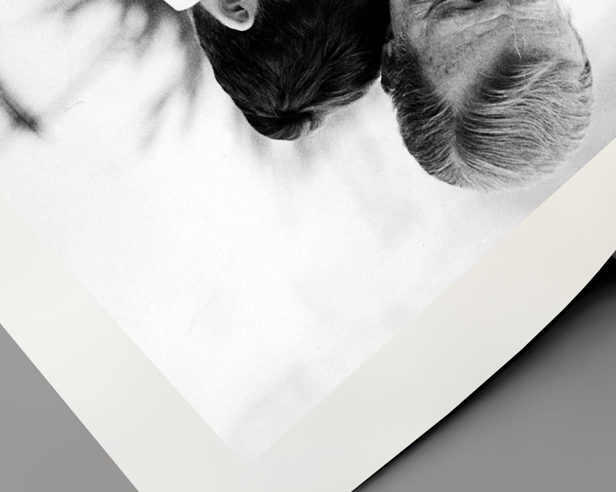 John and Ethan Wayne with Puppy - Contemporary Photograph by Unknown