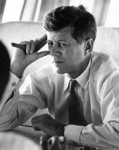 Vintage John F. Kennedy on an Airplane