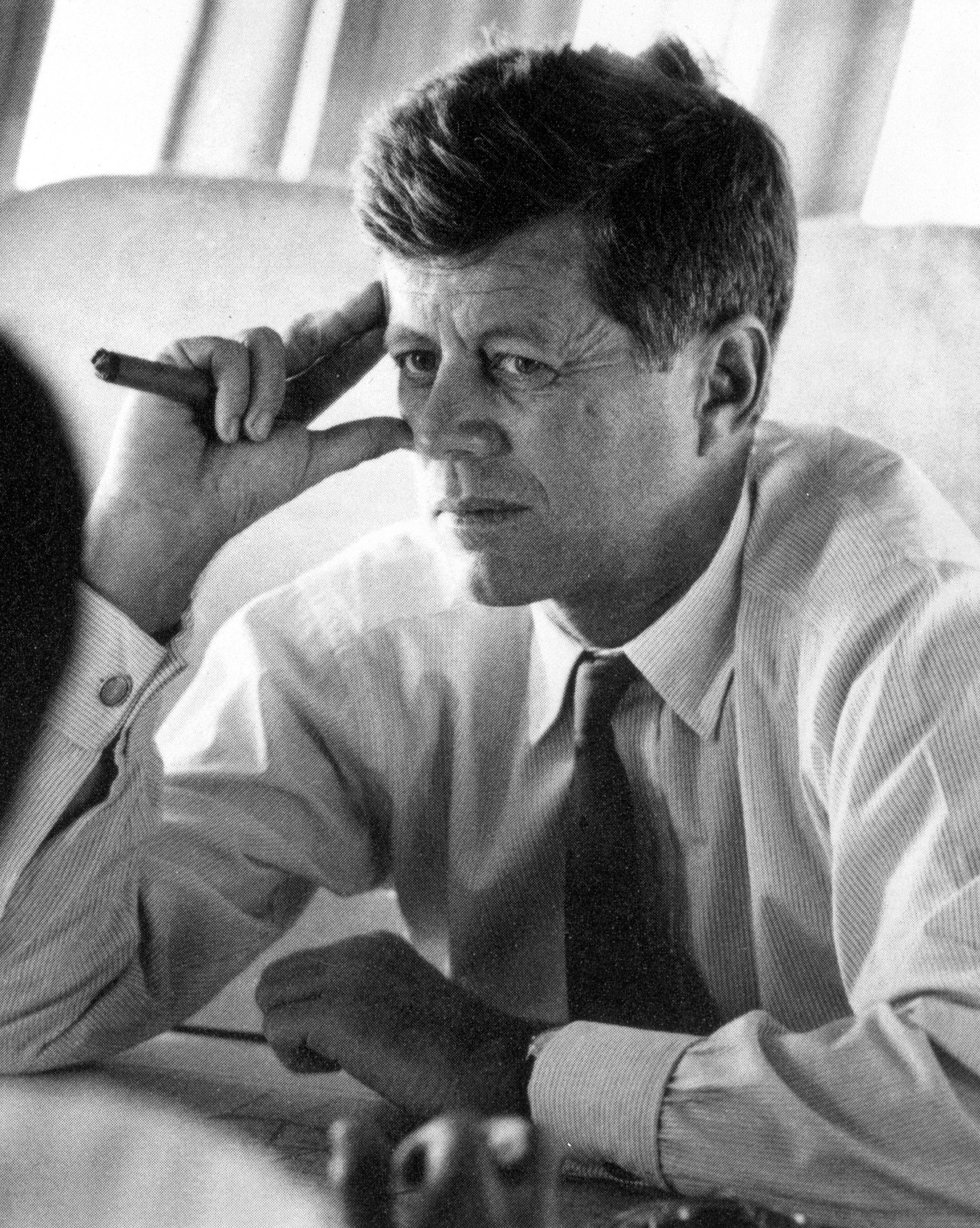 John F. Kennedy on an Airplane