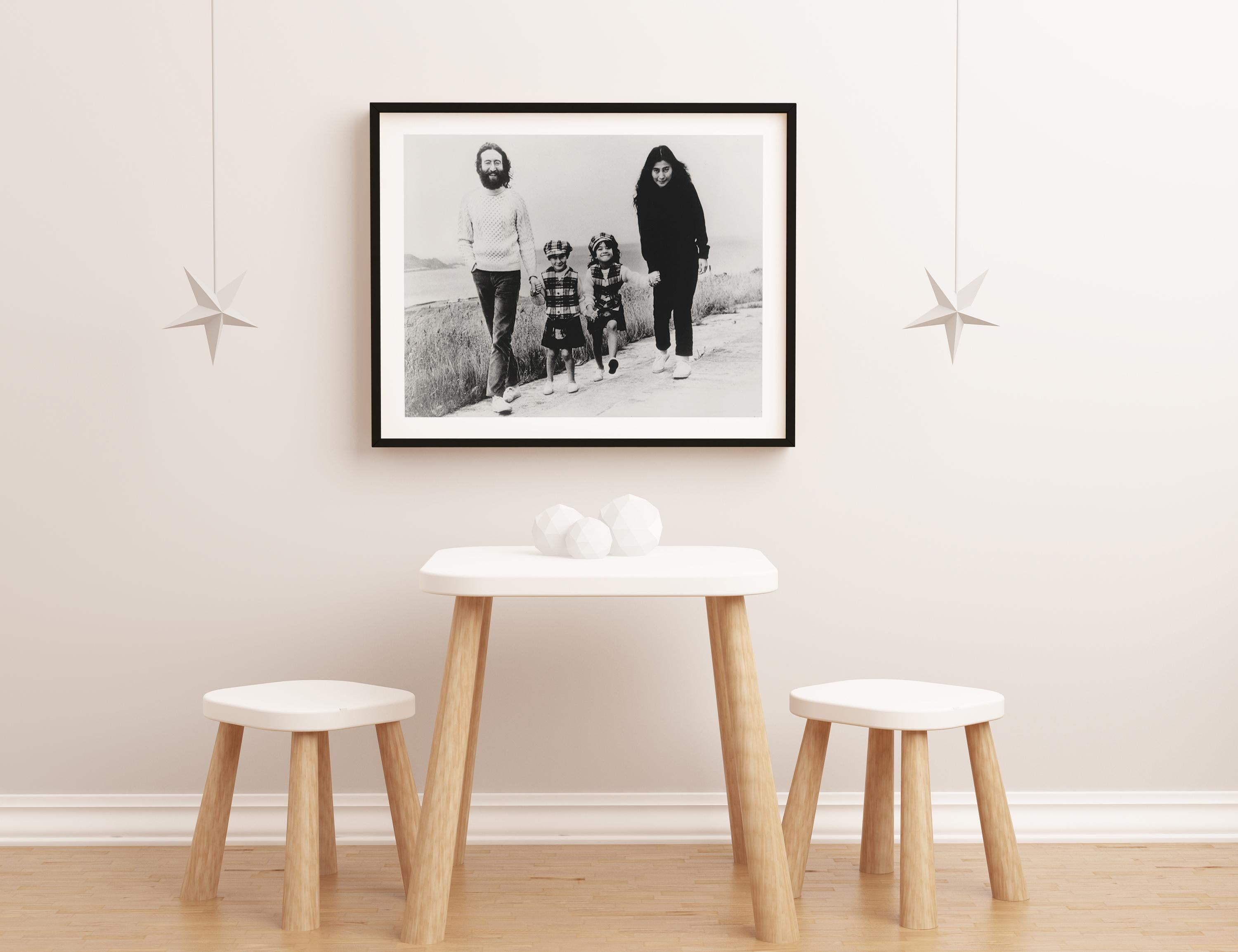 John Lennon and Yoko Ono: Family Globe Photos Fine Art Print - Gray Portrait Photograph by Unknown