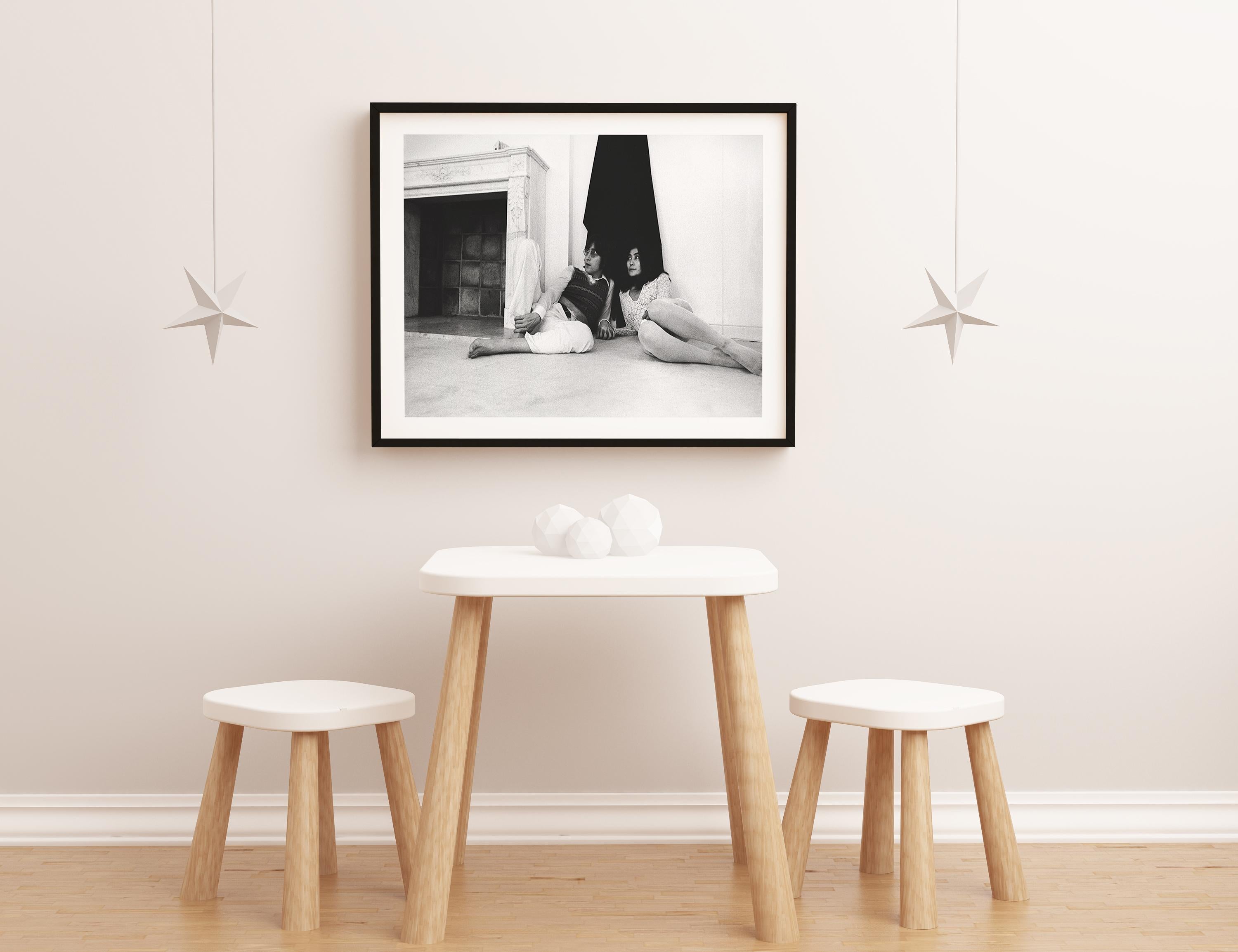John Lennon and Yoko Ono: Hanging Out Globe Photos Fine Art Print - Gray Portrait Photograph by Unknown