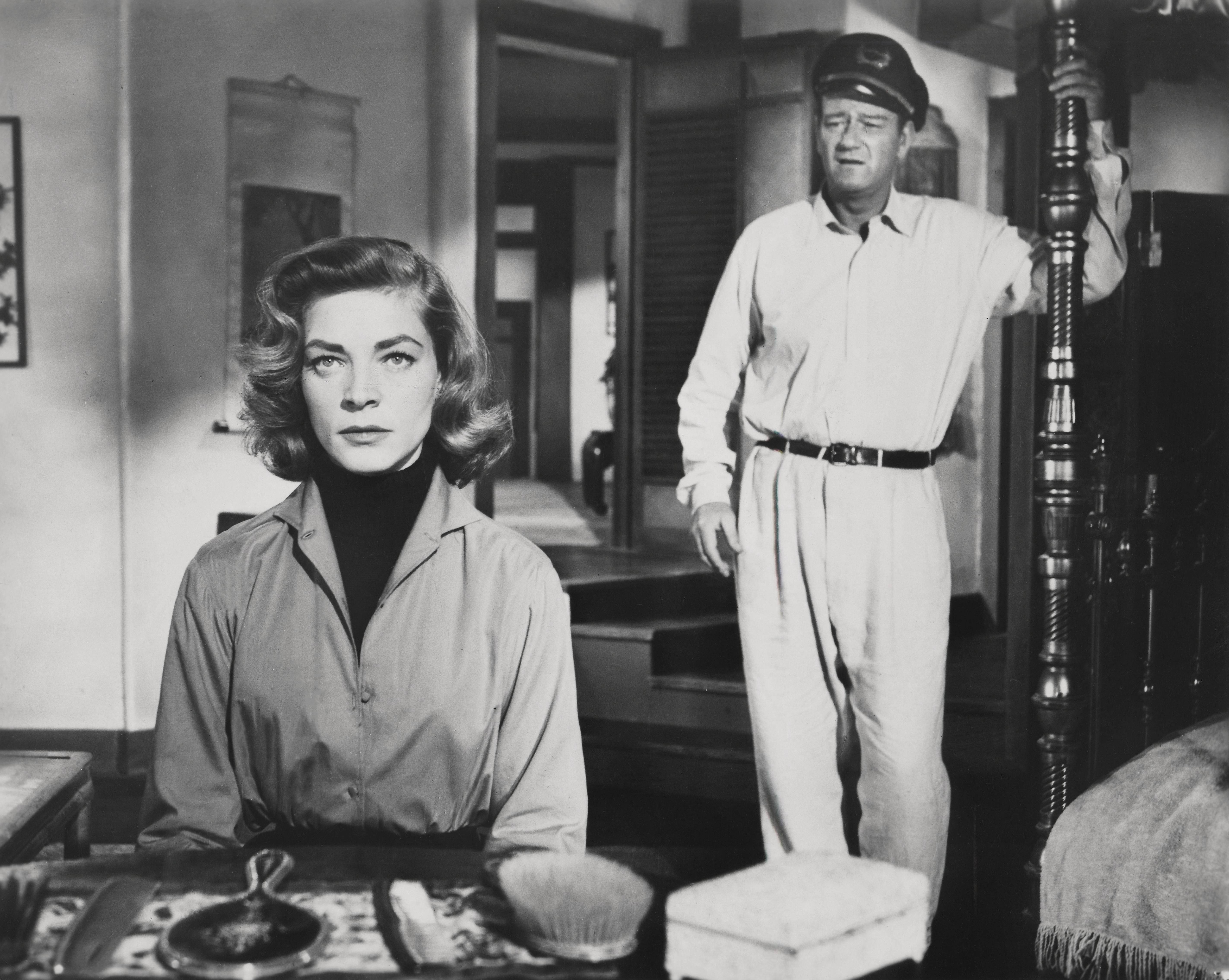 Unknown Black and White Photograph - John Wayne and Lauren Bacall Fine Art Print