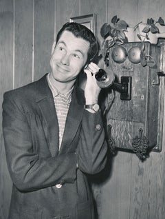 Johnny Carson Talking on Telephone Fine Art Print