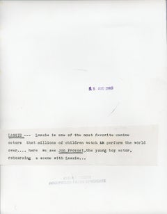 Jon Provost and Lassie Rehearsing a Scene Vintage Original Photograph