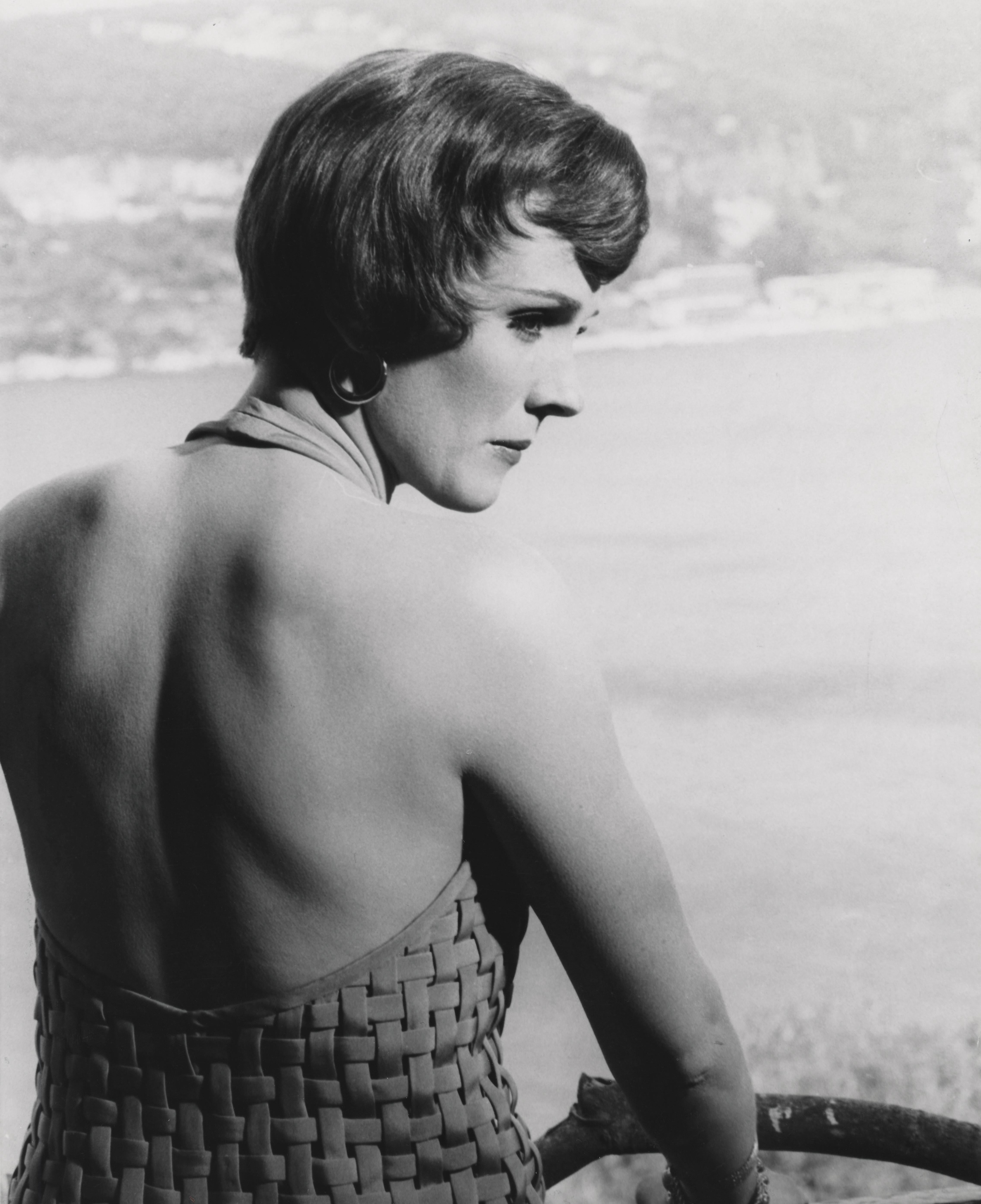 Unknown Black and White Photograph - Julie Andrews in Backless Swimsuit Globe Photos Fine Art Print