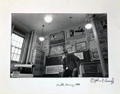 Keith Haring at P.S. 122 (photo of Keith Haring in his studio)