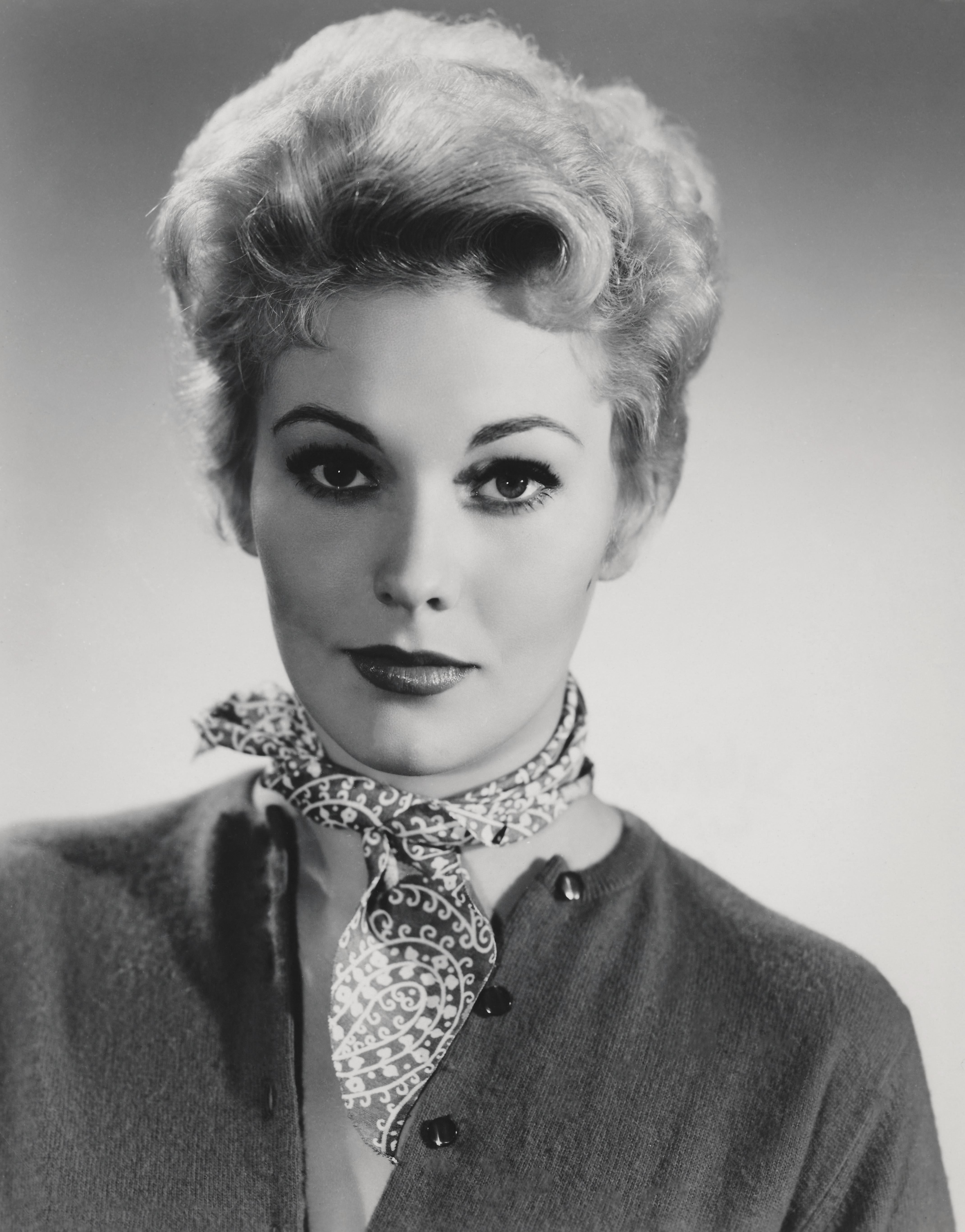 Unknown Portrait Photograph - Kim Novak in Neck Scarf Globe Photos Fine Art Print