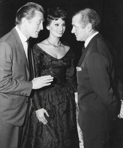 Kirk Douglas, Sophia Loren, and Sir Laurence Olivier Vintage Original Photograph