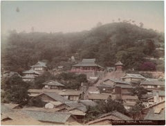 Kiyomizu-Tempel, Nagasaki - Original handkolorierte Fotografie aus der Meiji-Ära, Japan