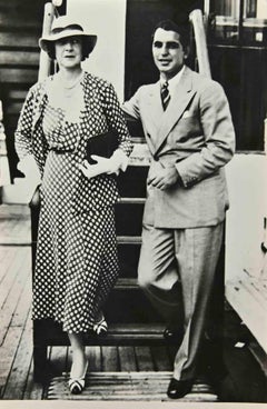 Lady Astor with boxer Enzo Fioramente - Vintage b/w Photo - 1960s