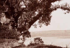 Lady at Lake Albano with parasol