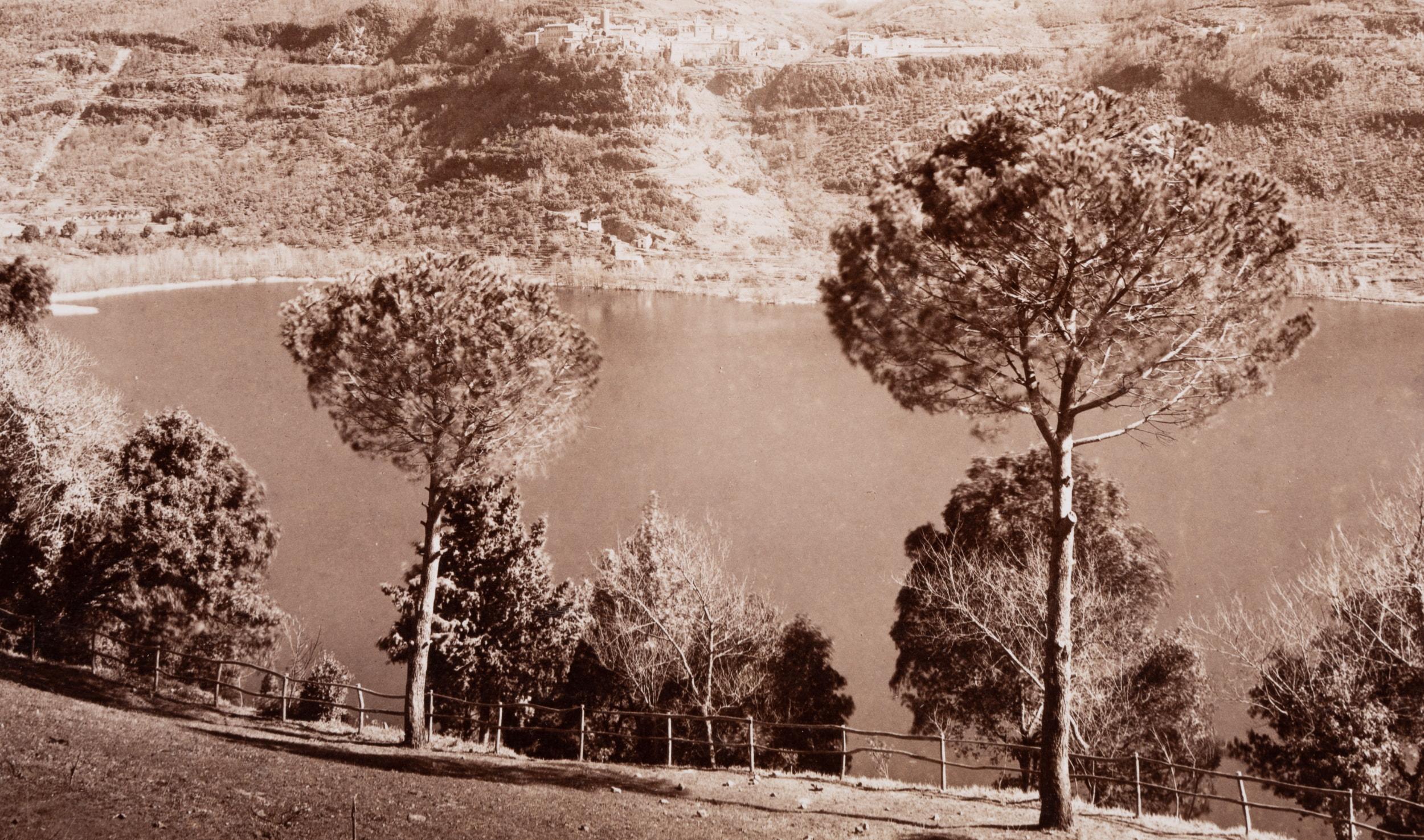 Lake Nemi with pine trees on the shore - Photograph by Domenico Anderson