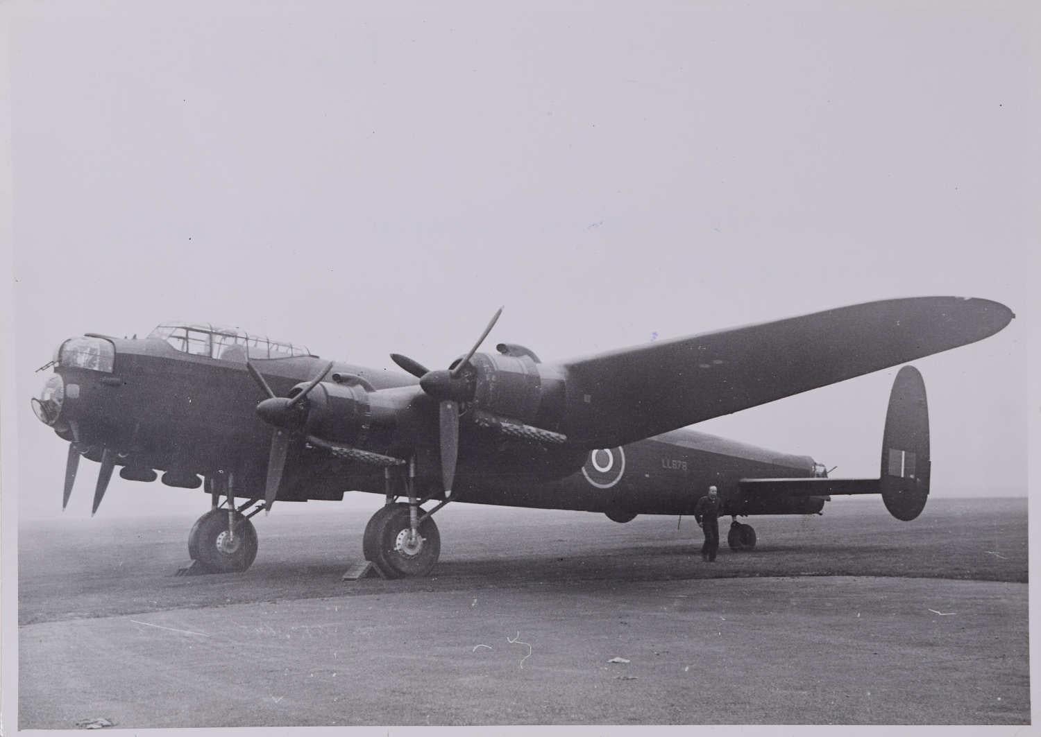 Unknown Black and White Photograph - Lancaster Bomber Lily Mars 1943 original silver gelatin photograph I
