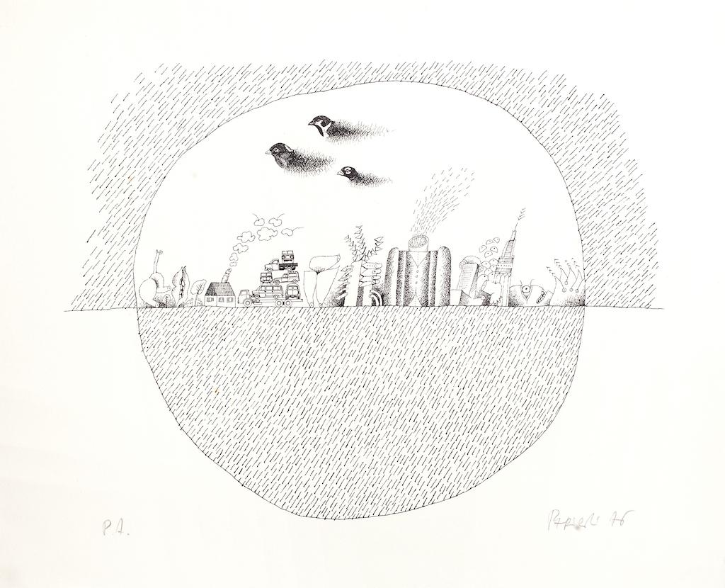Landscape - Original Lithograph on Paper - 1970s